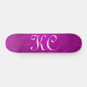 Aangepast monogram roze glitter skateboard (Horizontaal)