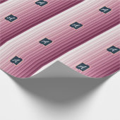 Aangepast Monogram Roze Gradiënt Verticaal Cadeaupapier (Hoek)