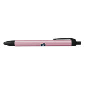 Aangepast Monogram Roze Gradiënt Verticaal Zwarte Inkt Pen (Bovenkant)