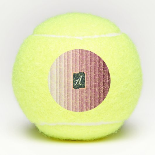Aangepast Monogram Roze Gradiënt Verticale Tennisb Tennisballen (Voorkant)