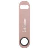 Aangepast monogram - Roze met script tekst Bar Key Speed Flessenopener (Voorkant)