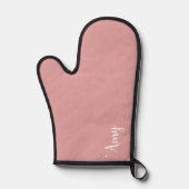 Aangepast monogram, roze met scripttypografie ovenwant (Voorkant)