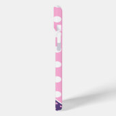 Aangepast monogram, roze, Paarse en witte stippen Case-Mate iPhone Case (Achterkant / Links)