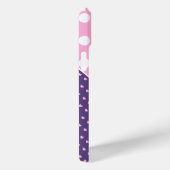 Aangepast monogram, roze, Paarse en witte stippen Case-Mate iPhone Case (Achterkant / Rechts)