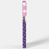 Aangepast monogram, roze, Paarse en witte stippen Case-Mate iPhone Case (Achterkant / Rechts)