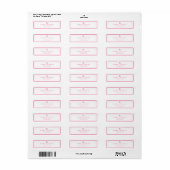 Aangepast Monogram Roze Rand Adreslabel Etiket (Full Sheet)