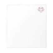 Aangepast monogram, Roze, Scaly Dragon Heart Notitieblok (Voorkant)