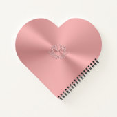 Aangepast monogram, Roze, Scaly Dragon Heart Notitieboek (Achterkant)