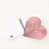 Aangepast monogram, Roze, Scaly Dragon Heart Notitieboek (Binnen)