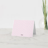 Aangepast Monogram Roze Streep Parisan Bedankkaart (Achterkant)