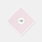 Aangepast Monogram Roze Streep Parisan Servet (Hoek)