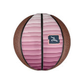 Aangepast monogram roze verloop verticaal basketbal (Verticaal)