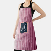 Aangepast monogram roze verloop verticaal  schort (Insitu)