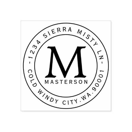 Aangepast monogram Rubber adres Rubberstempel (Afrduk)