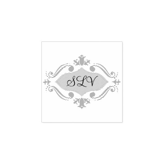 Aangepast monogram rubberstempel (Afrduk)