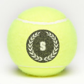 Aangepast Monogram "S" Initiaal Stijlvol Kroonblad Tennisballen (Achterkant)