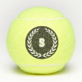 Aangepast Monogram "S" Initiaal Stijlvol Kroonblad Tennisballen (Voorkant)
