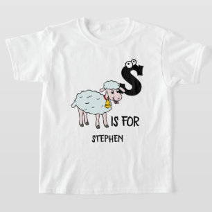Aangepast monogram S is voor schattige schaafillus T-shirt