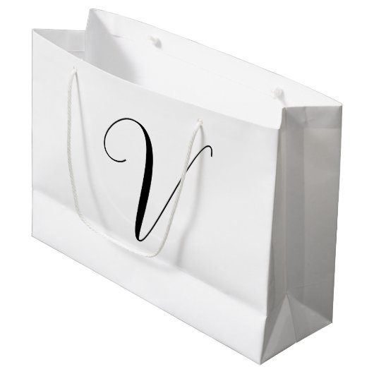 Aangepast monogram script initiaal groot cadeauzakje (Voorkant Gekanteld)