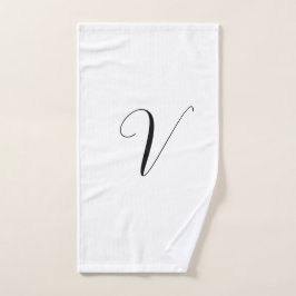 Aangepast monogram script initiaal handdoek