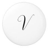 Aangepast monogram script initiaal keramische knop (Voorkant)