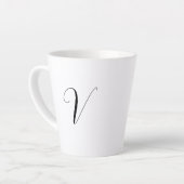 Aangepast monogram script initiaal latte mok (Linkerhoek)