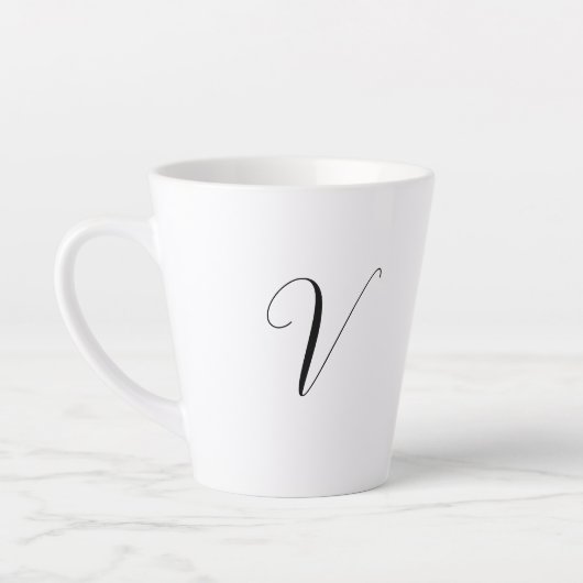 Aangepast monogram script initiaal latte mok (Links)