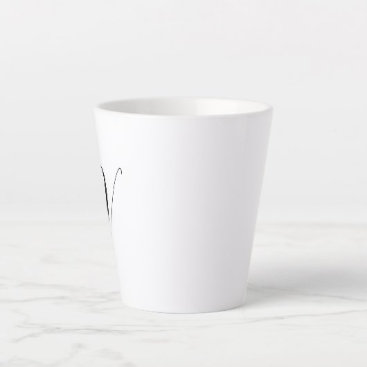 Aangepast monogram script initiaal latte mok (Voorkant)