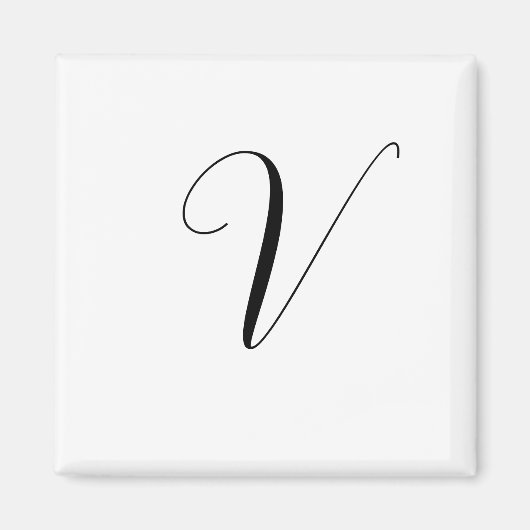 Aangepast monogram script initiaal magneet (Voorkant)
