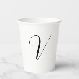 Aangepast monogram script initiaal papieren bekers