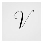 Aangepast monogram script initiaal perfect poster (Voorkant)