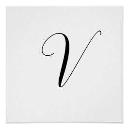 Aangepast monogram script initiaal perfect poster