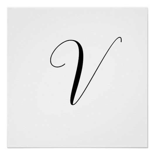 Aangepast monogram script initiaal perfect poster (Voorkant)
