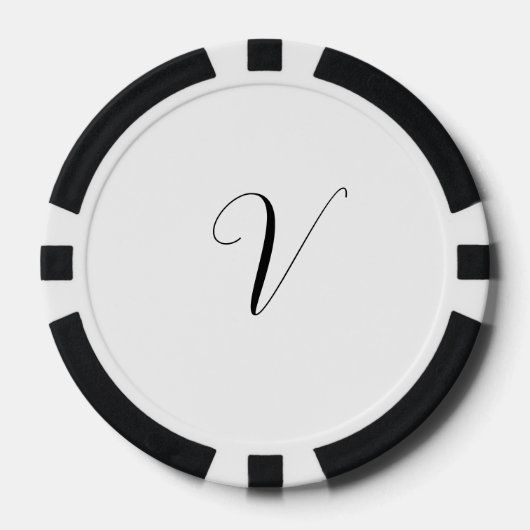 Aangepast monogram script initiaal poker chips (Voorkant)