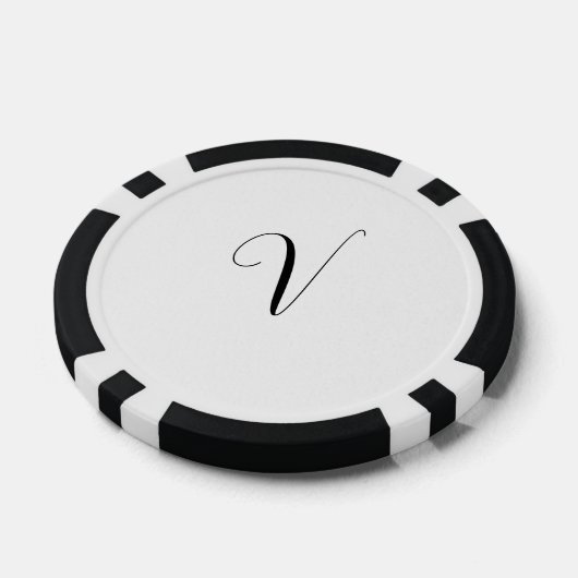 Aangepast monogram script initiaal poker chips (Enkel)