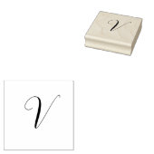 Aangepast monogram script initiaal rubberstempel (Gestempeld)