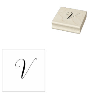 Aangepast monogram script initiaal rubberstempel