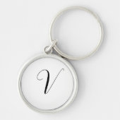 Aangepast monogram script initiaal sleutelhanger (Voorkant)