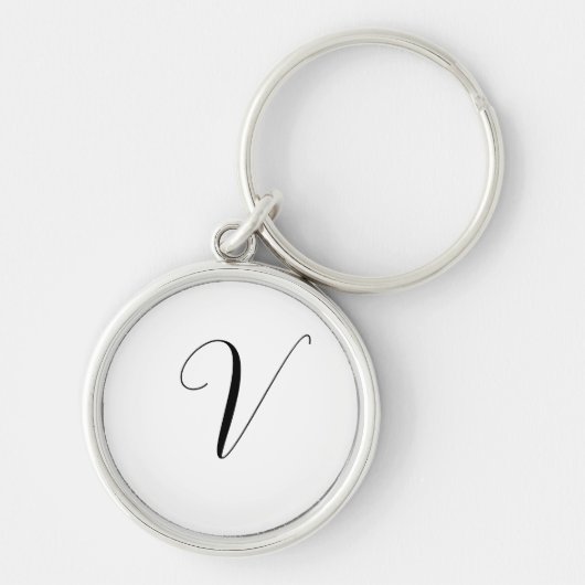 Aangepast monogram script initiaal sleutelhanger (Voorkant)