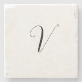 Aangepast monogram script initiaal stenen onderzetter (Voorkant)