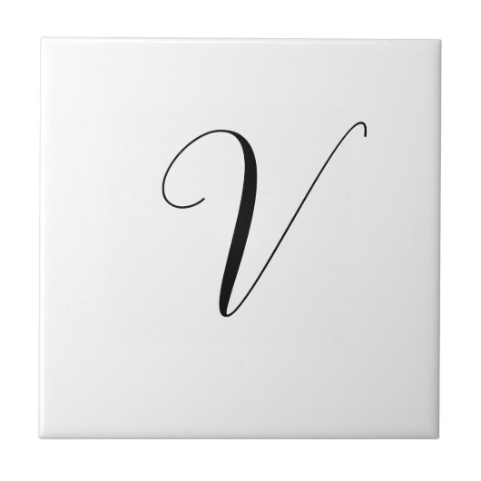 Aangepast monogram script initiaal tegeltje (Voorkant)