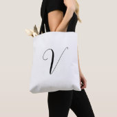 Aangepast monogram script initiaal tote bag (Dichtbij)