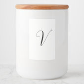 Aangepast monogram script initiaal voedselcontainer etiket (Voorkant)