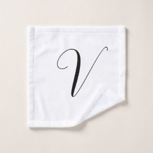 Aangepast monogram script initiaal washandje