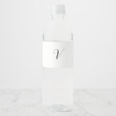 Aangepast monogram script initiaal waterfles etiket (Voorkant)