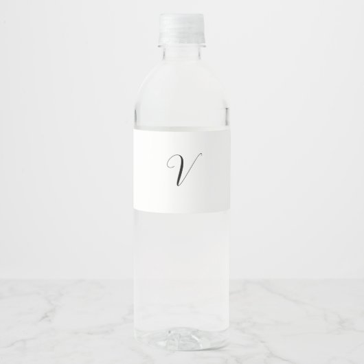 Aangepast monogram script initiaal waterfles etiket (Voorkant)