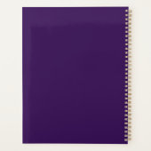 Aangepast monogram script naam paars wit goud planner (Achterkant)