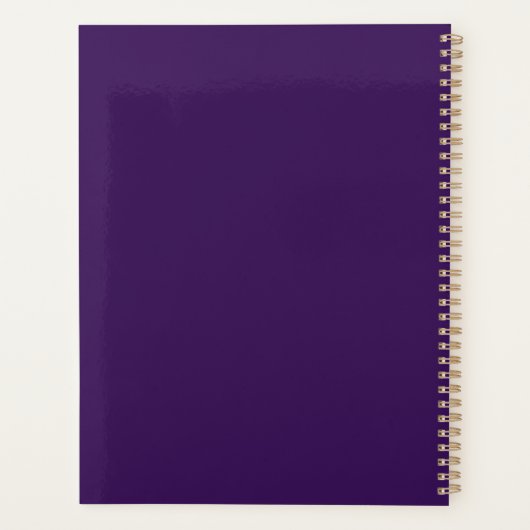 Aangepast monogram script naam paars wit goud planner (Achterkant)