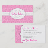 Aangepast monogram Seigaiha (roze) Visitekaartje (Voorkant / Achterkant)