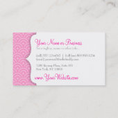 Aangepast monogram Seigaiha (roze) Visitekaartje (Achterkant)